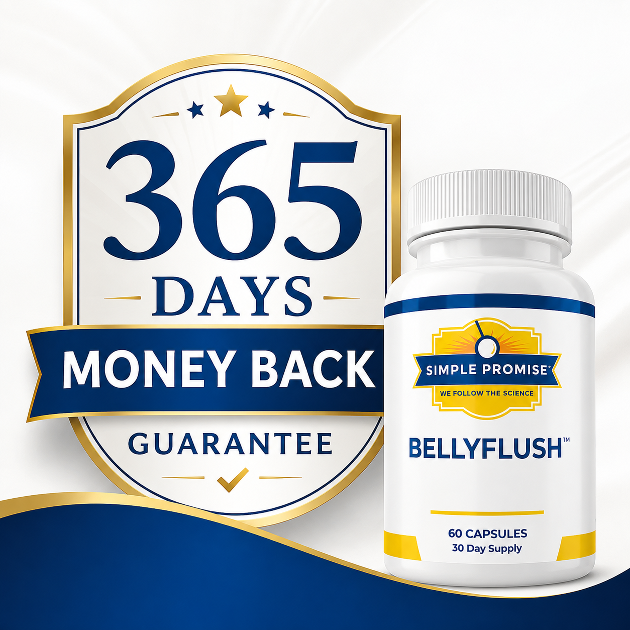 BellyFlush 365-day money-back guarantee